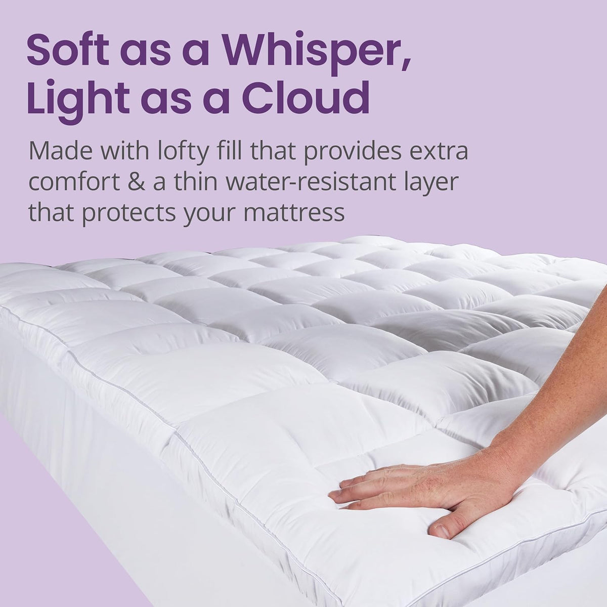 SafeRest CloudGuard - Full Size Hybrid Mattress Protector & Pad (Extra Padded) - Waterproof Quilted Pillow Top Mattress Cover - Thick, Plush & Fitted Mattress Topper for Bed