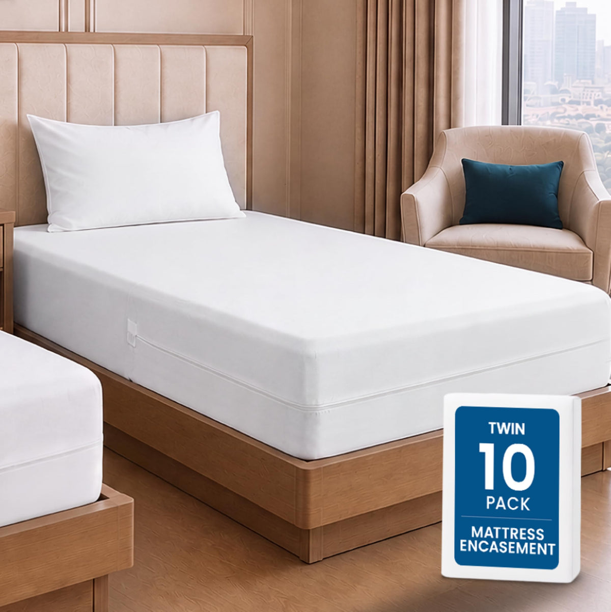 Utopia Bedding Waterproof Mattress Protector Queen Size, Zippered Mattress Encasement Bed Bug and Dust Mite Proof, Absorbent Six-Sided Mattress Cover