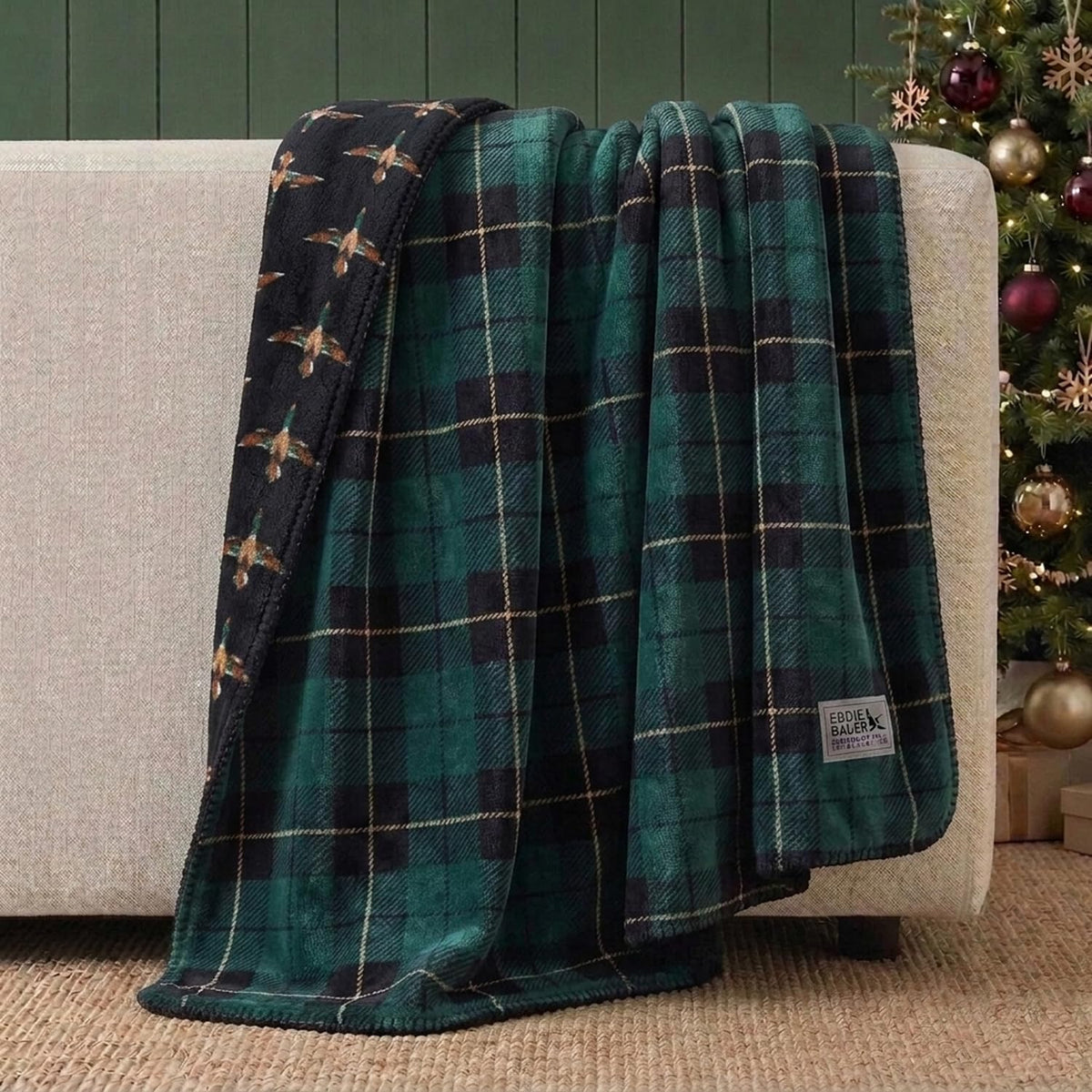 Eddie Bauer - Soft Reversible Throw Blanket for Bed & Couch, 60 x 70