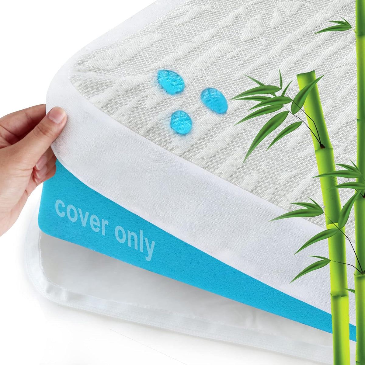 Mattress Topper Cover Protector for Memory Foam Mattress, Queen 3 Inch