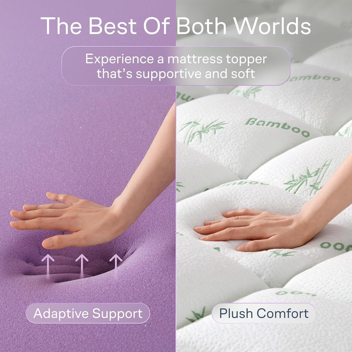 Dual-Layer 4" Mattress Topper with 20" Deep Pocket - Queen Size