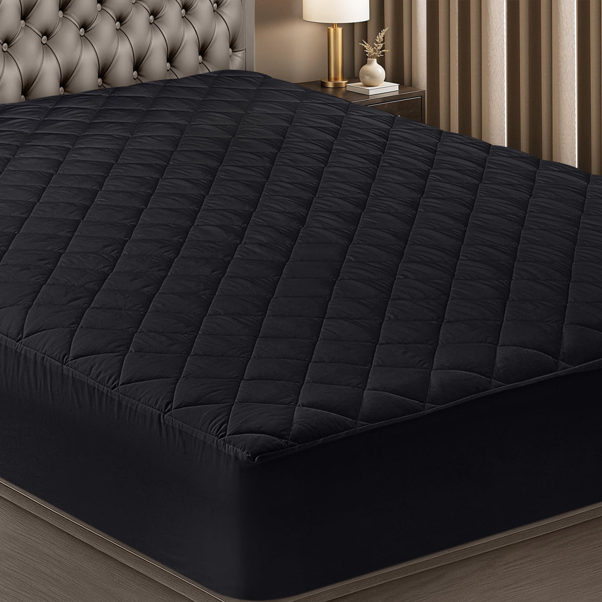 Queen Mattress Pad, Quilted Mattress Protector Topper fits 16" Deep Pocket