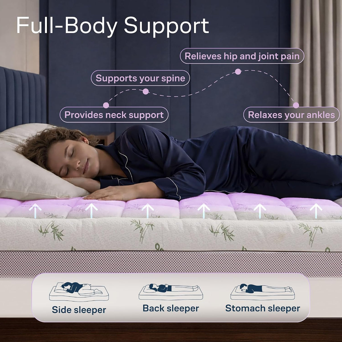 Dual-Layer 4" Mattress Topper with 20" Deep Pocket - Queen Size