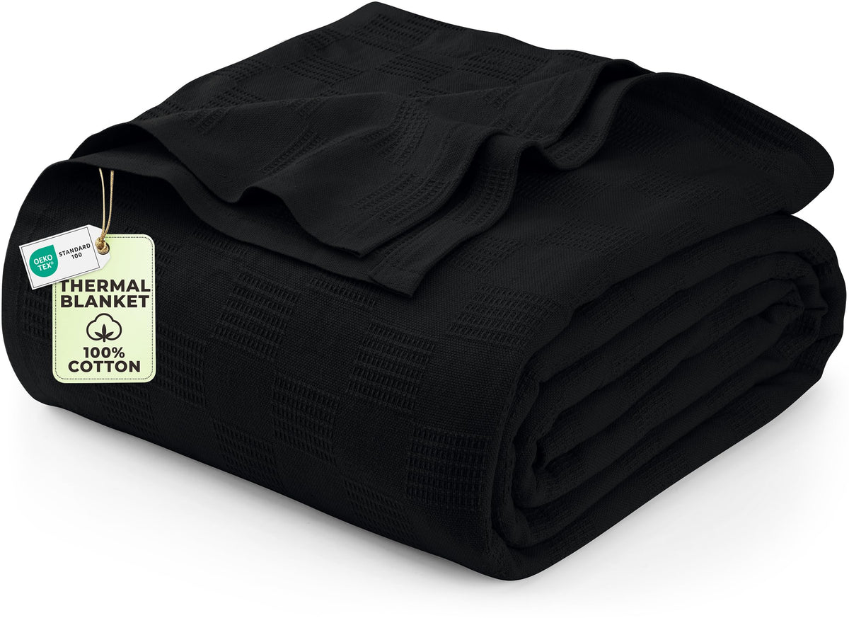 Utopia Bedding 100% Cotton Thermal Blanket Khaki Twin, 90x72 Inches