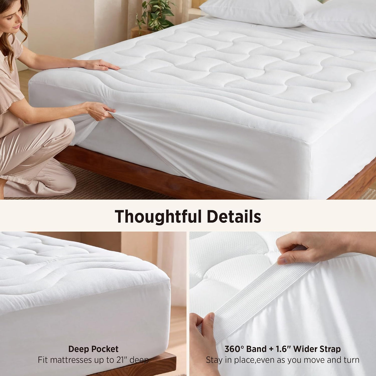 Bedsure Full Size Mattress Protector Waterproof with 8 Inches Deep Pocket