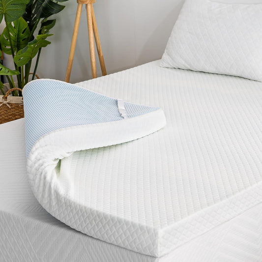 EGOHOME 3 Inch Queen Memory Foam Mattress Topper with Removable Cover