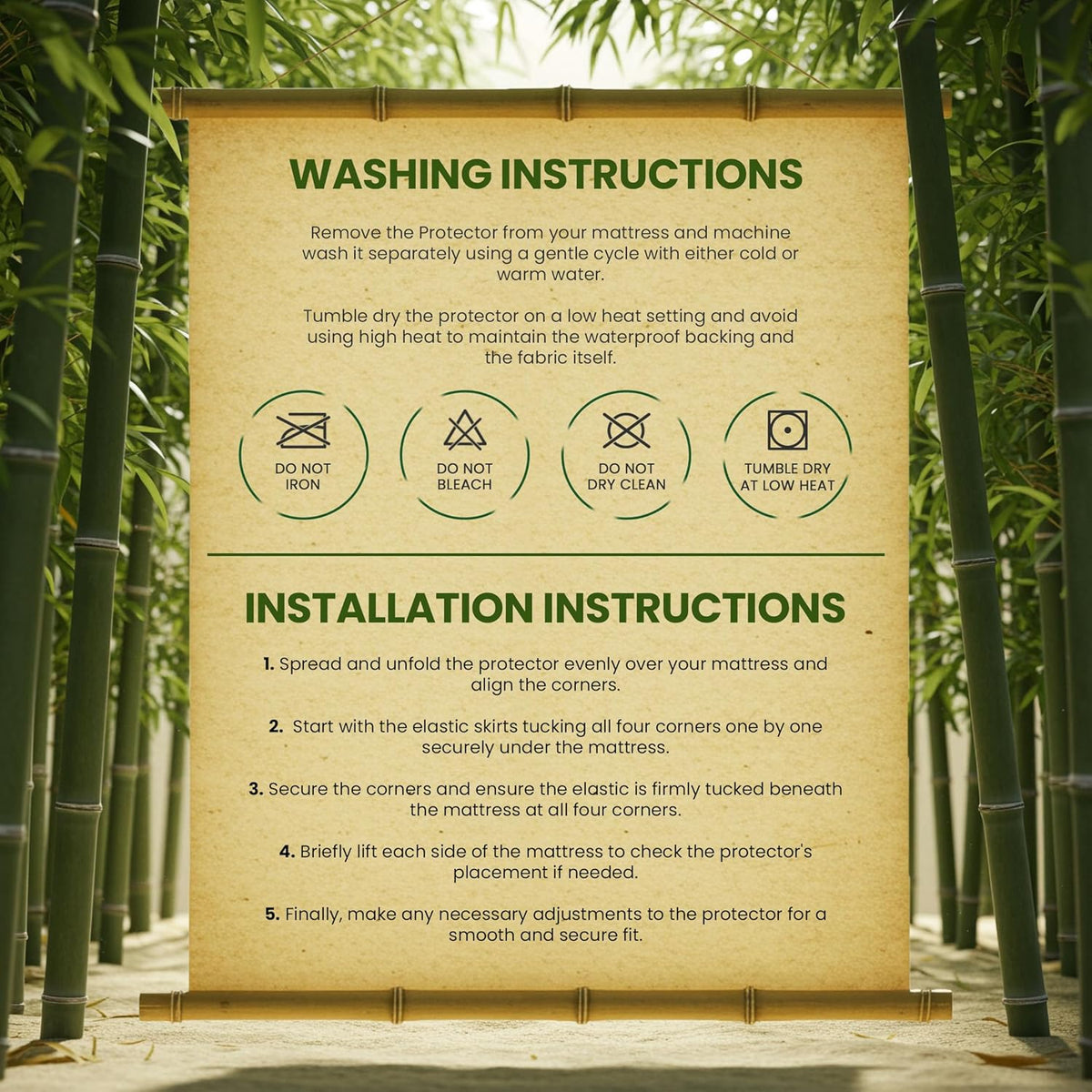 Bamboo Viscose Waterproof Mattress Protector Queen Size, 17" Deep Pocket