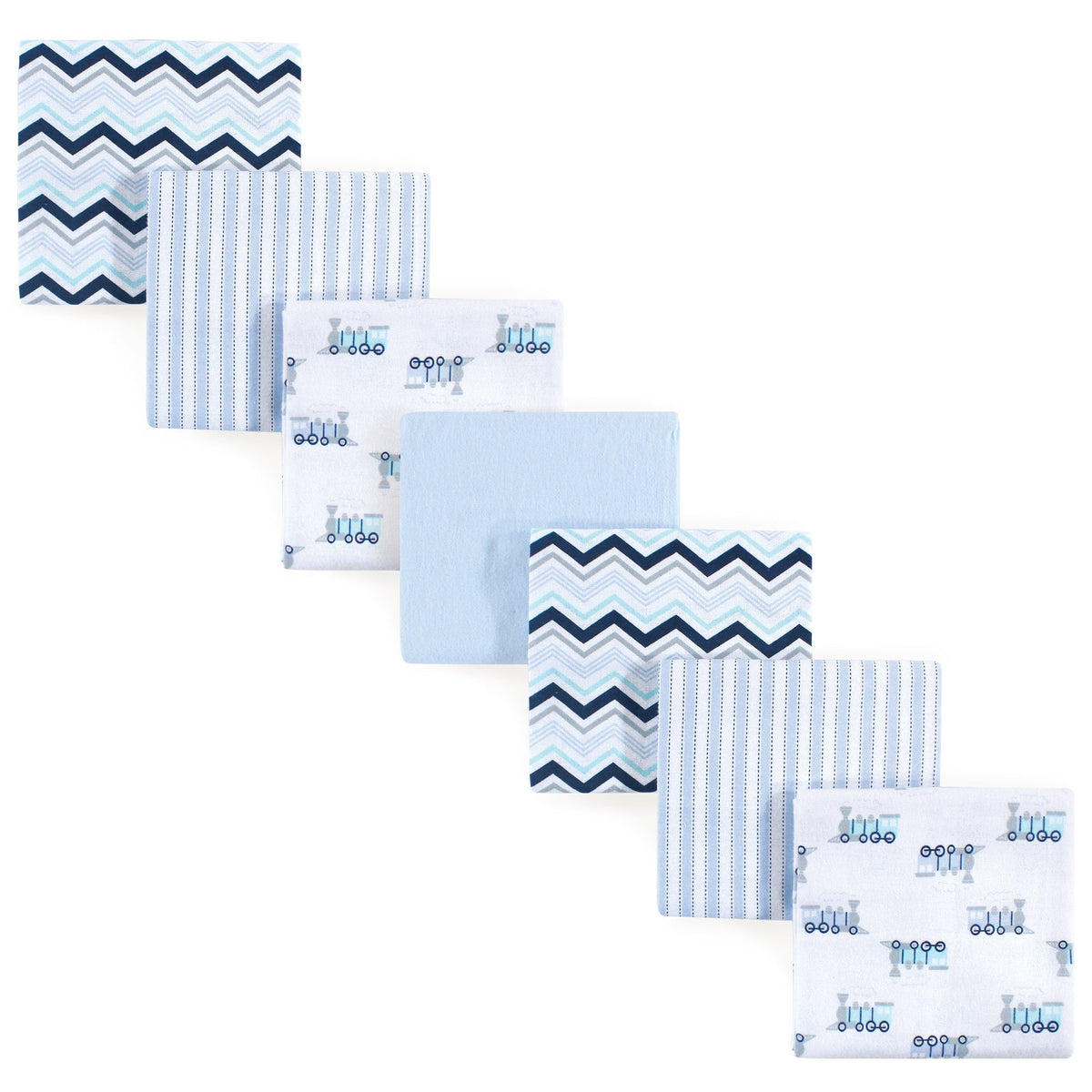 Luvable Friends Unisex Baby Cotton Flannel Receiving Blankets, Basic Elephant 7-Pack, One Size