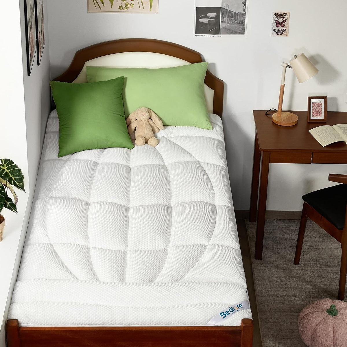 BEDLORE Queen Mattress Topper, Soft Tencel™ Blend Pillow Top Mattress Pad