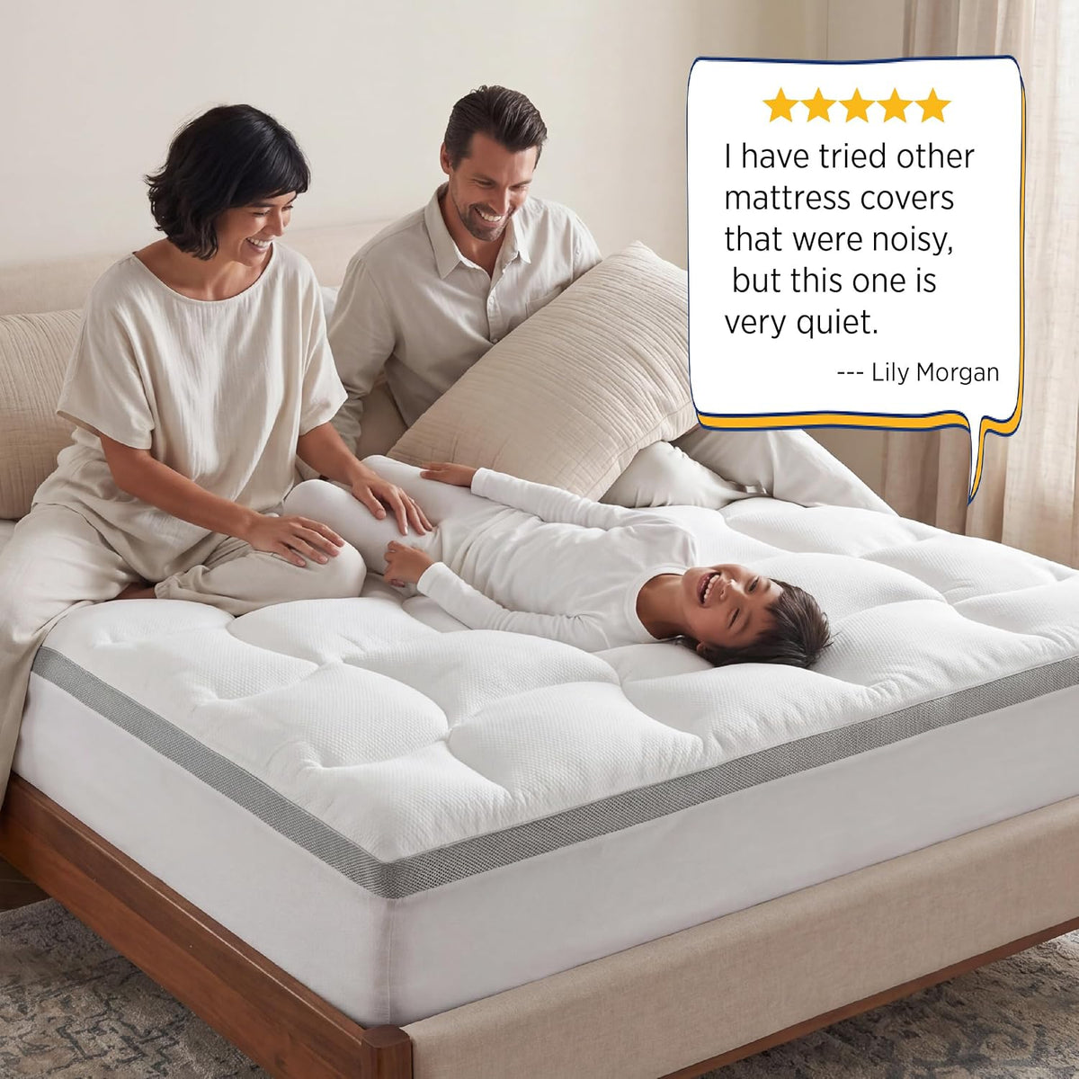 Bedsure Pillow Top Mattress Topper Queen, Waterproof Mattress Protector