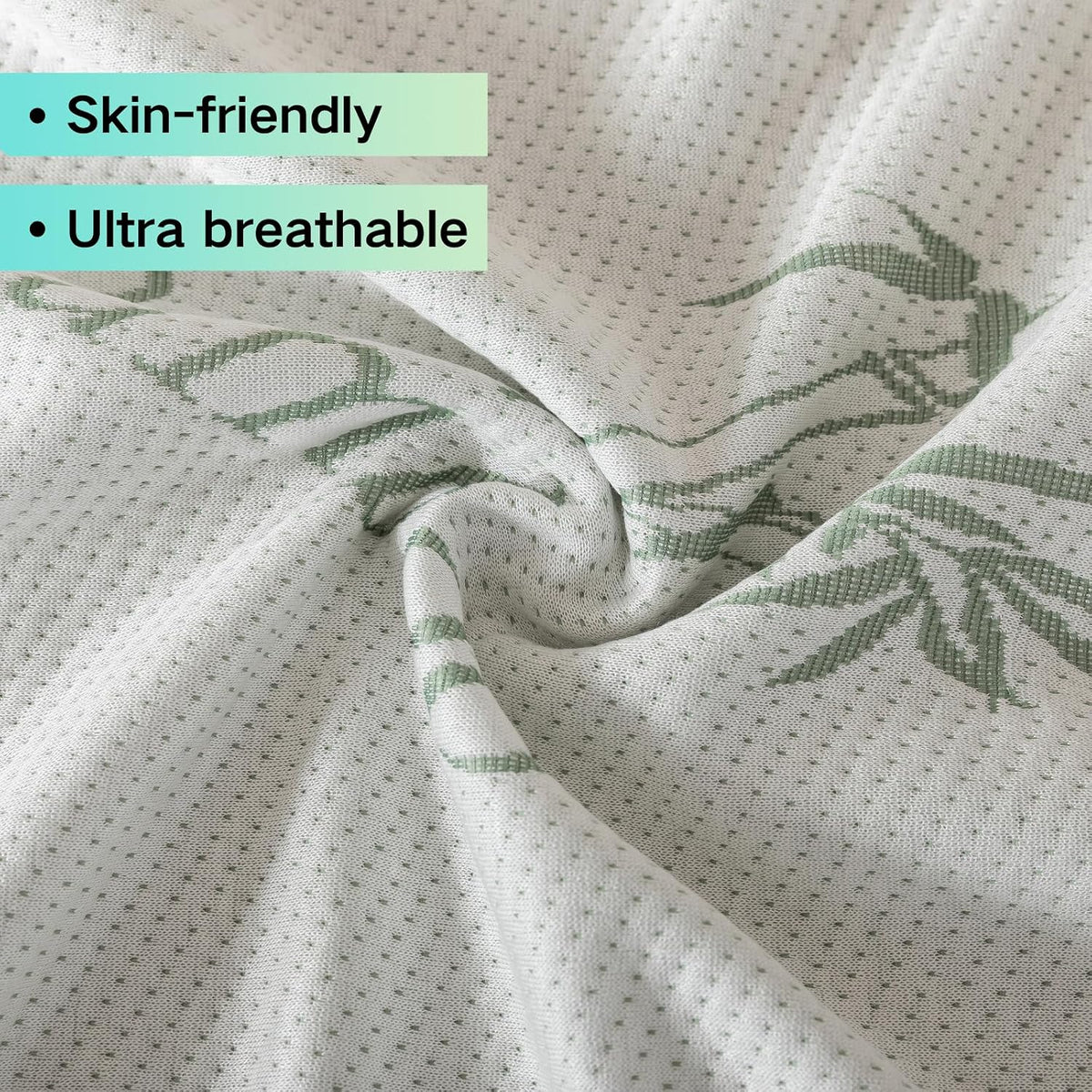 WhatsBedding Bamboo Mattress Topper Protector Queen Size (Only Cover)