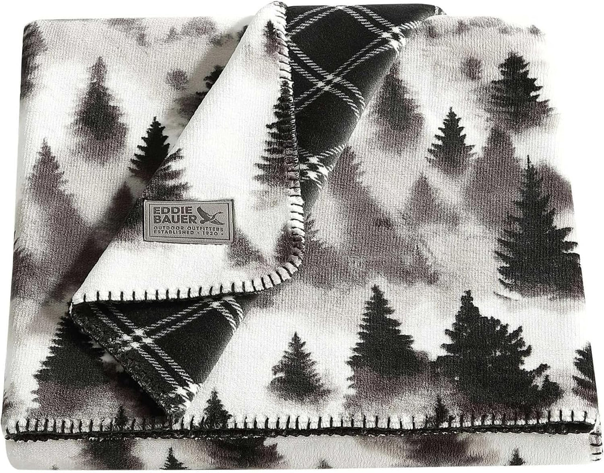 Eddie Bauer - Soft Reversible Throw Blanket for Bed & Couch, 60 x 70