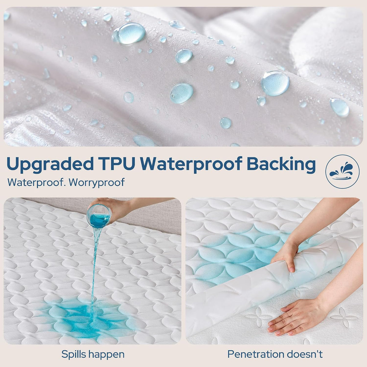 BEDLORE Queen Waterproof Mattress Protector, Soft & Breathable Mattress Pad