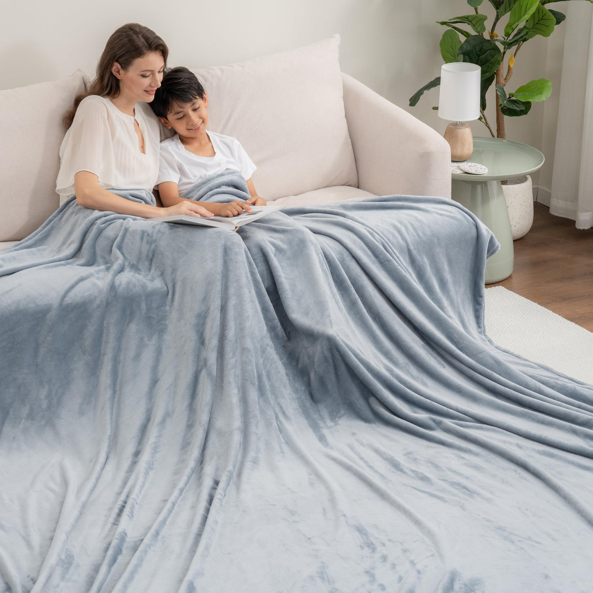Berkshire Blanket Classic VelvetLoft® Solid Throw Blanket, Lightweight Soft Fuzzy Plush Throw Blanket for Bed and Couch, Grain, 50x60 Inches