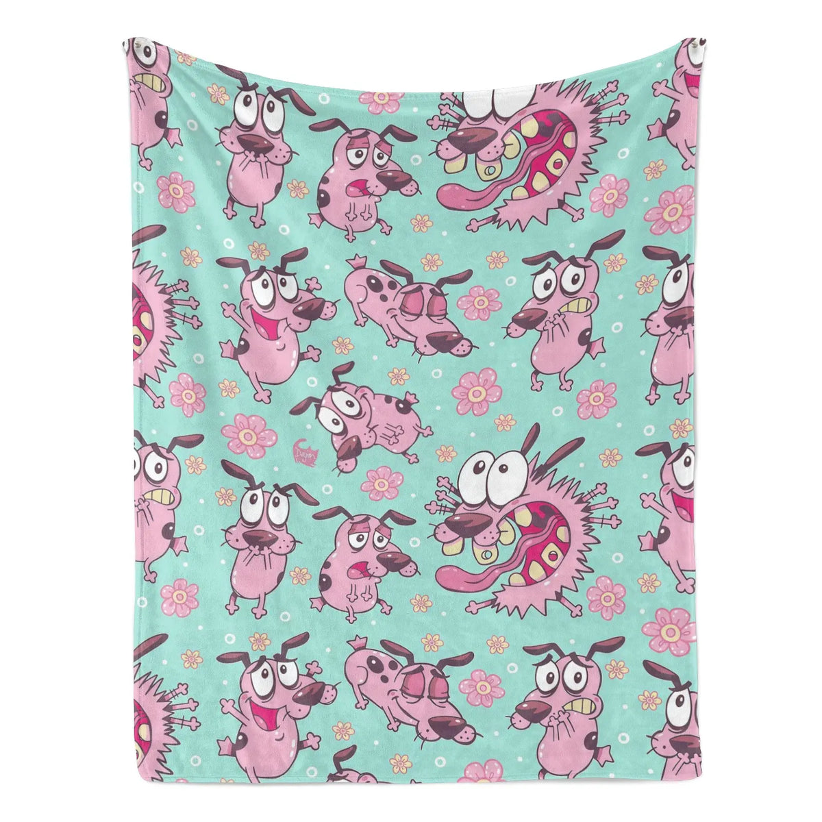 Cowardly Dog - Courage Pink Cartoon Blanket Soft Funny Throw Blanket Cozy Lightweight Plush Portable Cover Blanket For Sofa,Warm Gift For Birthday,Christmas,Multiple Blanket