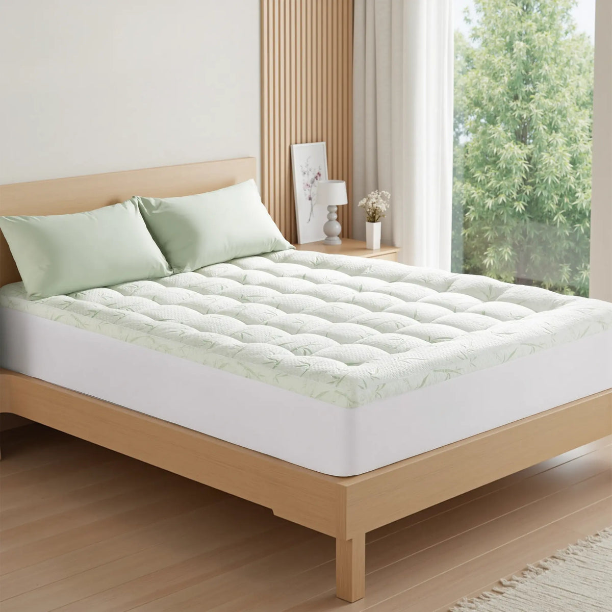 Raybee 2- 3 Inch Mattress Topper for 8-21"Deep, Ultra Soft Thick 500- 1000gsm Mattress Pads, 360° Warpped Mattress Protector Cover, Cooling Breathable Bed Topper Pad, Pressure Relief, Twin/Twin XL/Full/Queen/King, White