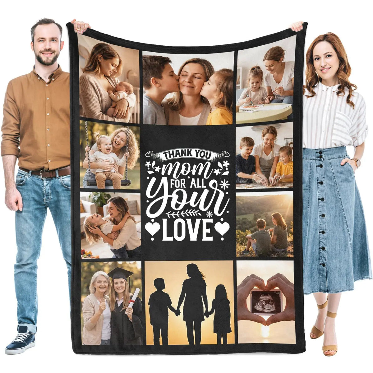 BARLEY ONE Click “Shop Chat”, Send Photos, Custom Photo Couples Blankets, These Personalized Couples Photo Blankets are Made of Soft Flannel, Perfect for Weddings, Mother's Day, Valentine's Day, Birthday Gift, Meaningful Mother's Day Gift