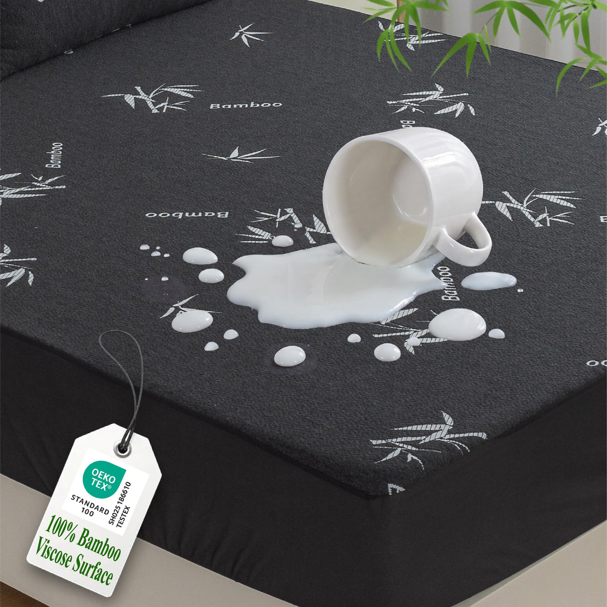 Queen Size Waterproof Mattress Protector Noiseless Bamboo Viscose