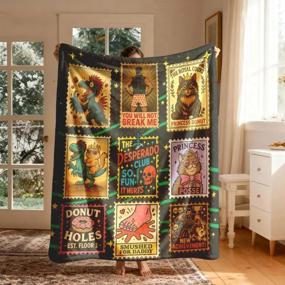 Dungeon Crawler Carl Flannel Throw Blanket  Soft Funny Throw Blanket Cozy Lightweight Plush Portable Cover Blanket For Sofa,Warm Gift For Birthday,Christmas,Multiple Blanket