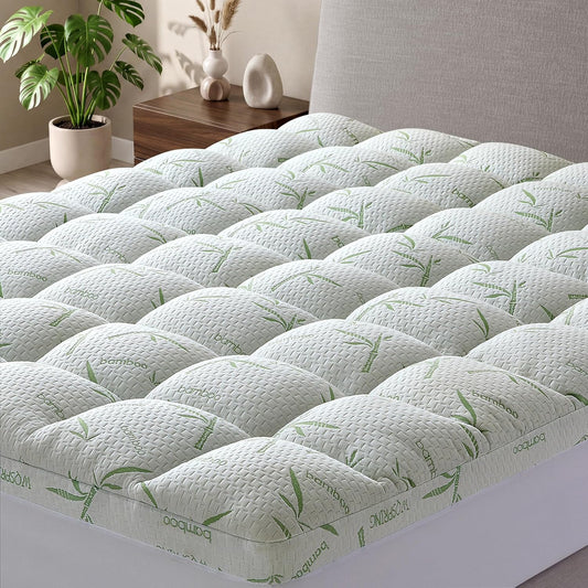 4 Inch Mattress Topper Memory Foam Cooling Bamboo Queen Size