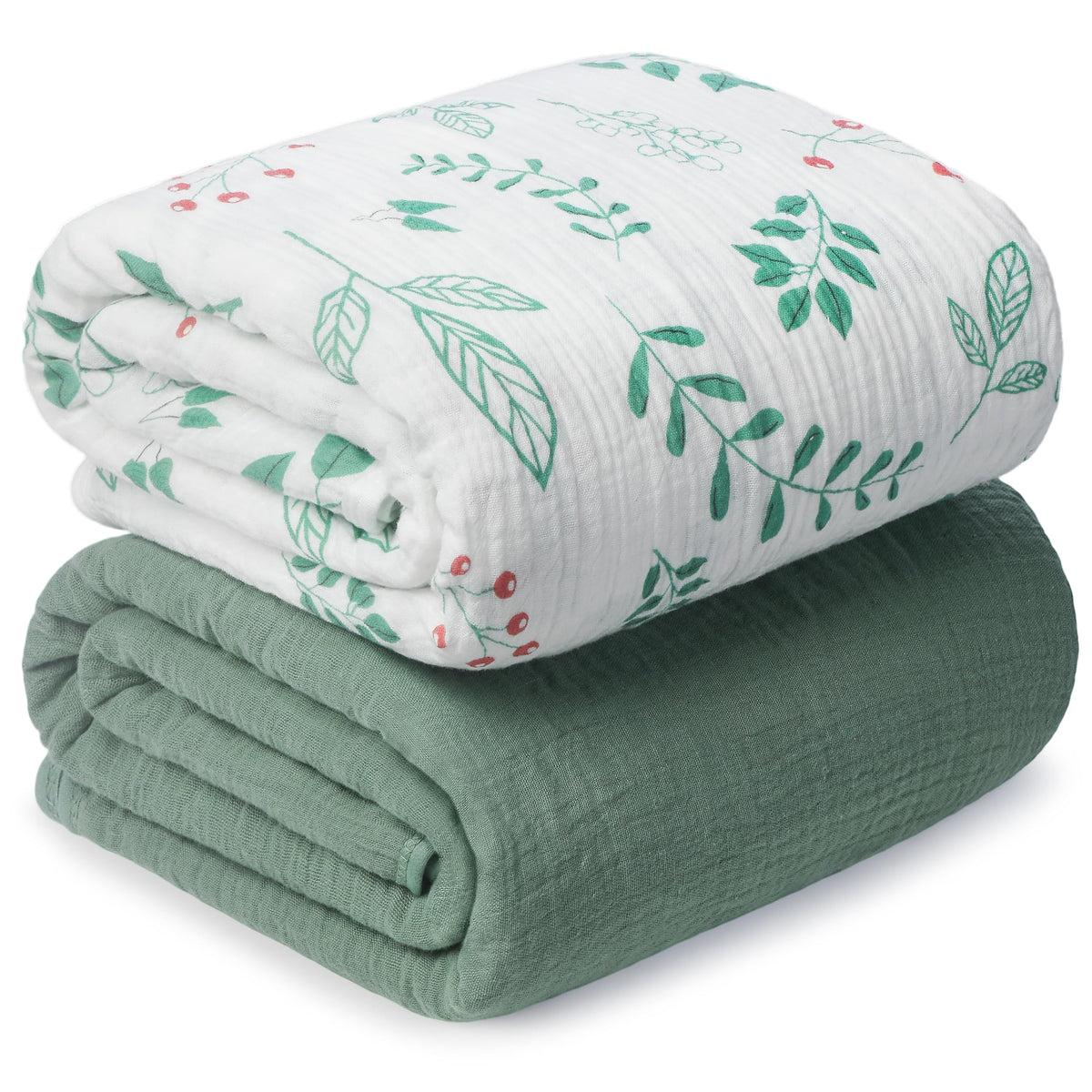 Muslin Swaddle Blankets for Newborn, 2 Pack Breathable Soft Receiving Blanket, Large 41 x 41 inches Swaddle Wrap Burping Clothes, Essentials Infant Shower Items. (Beige & Coffee)