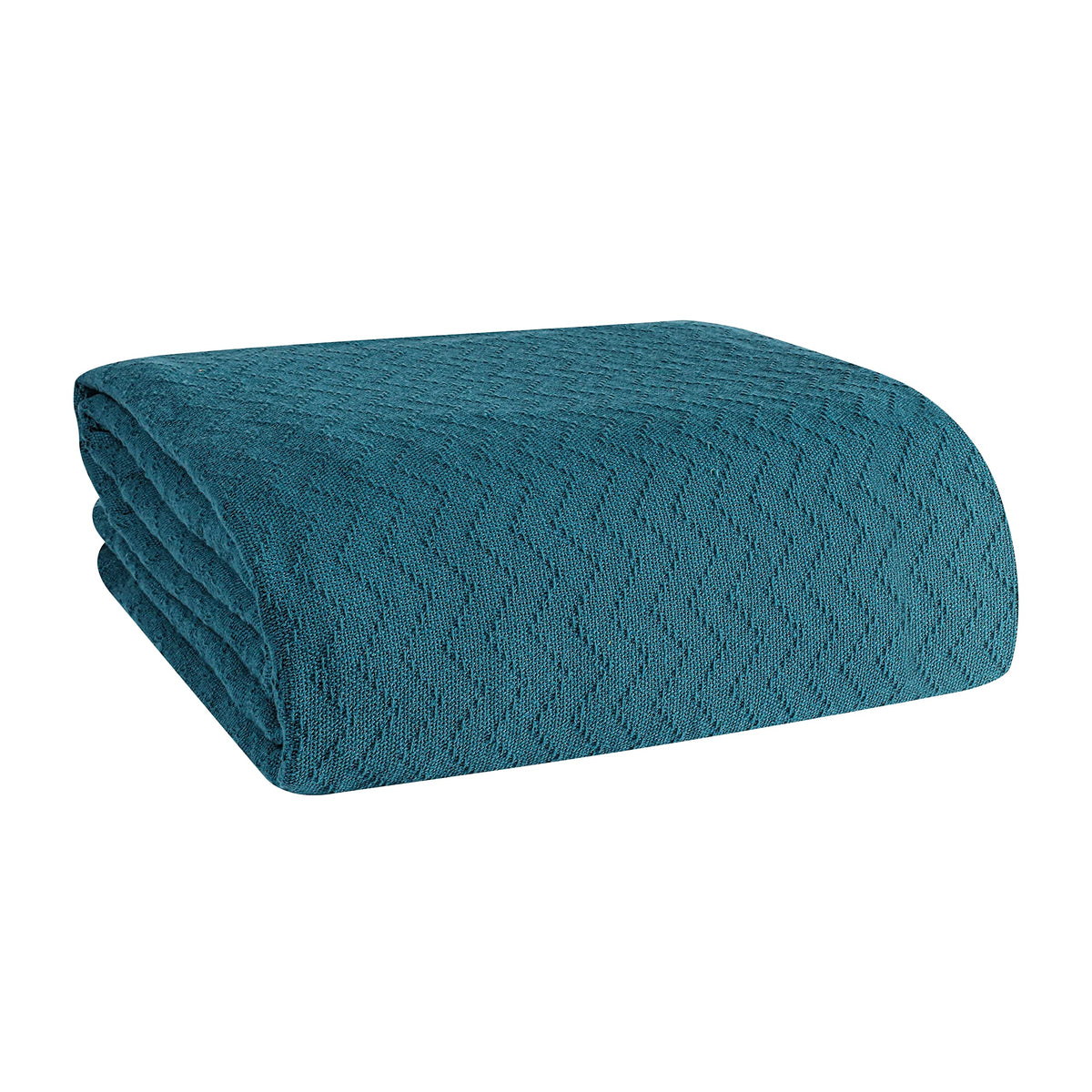 BELIZZI Home 100% Cotton Bed Blanket, Breathable Thermal Blanket Twin Size, Soft Chevron Thermal Blanket 60"x90", Cotton Bed Blanket, Perfect for Layering Any Bed for All Season, Pink