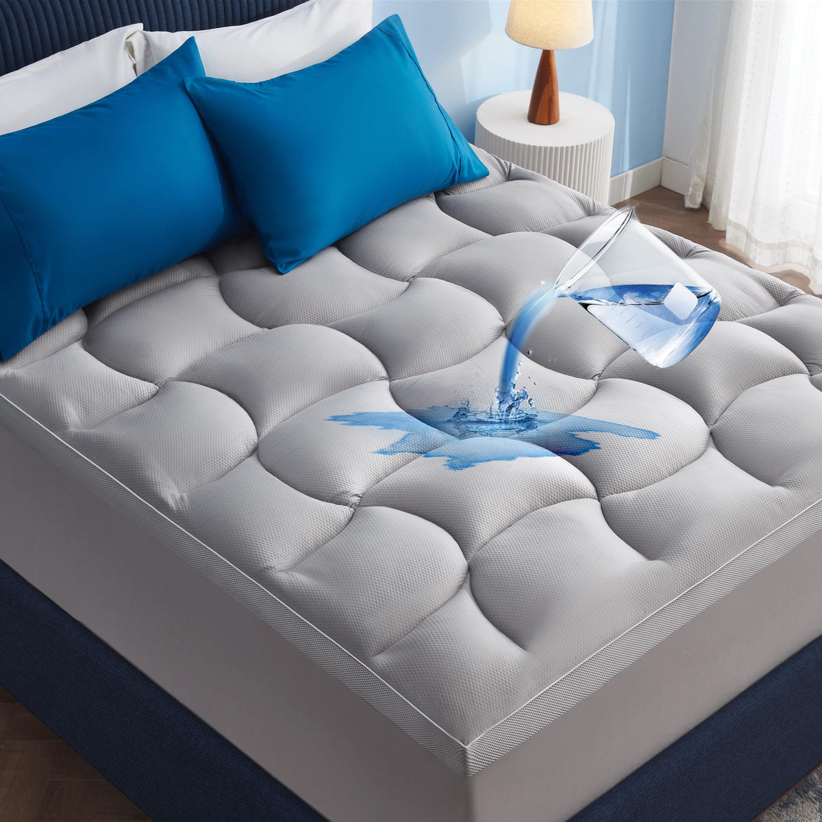 Bedsure Pillow Top Mattress Topper Queen, Waterproof Mattress Protector