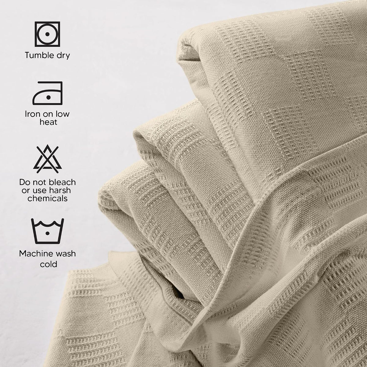 Utopia Bedding 100% Cotton Thermal Blanket Khaki Twin, 90x72 Inches