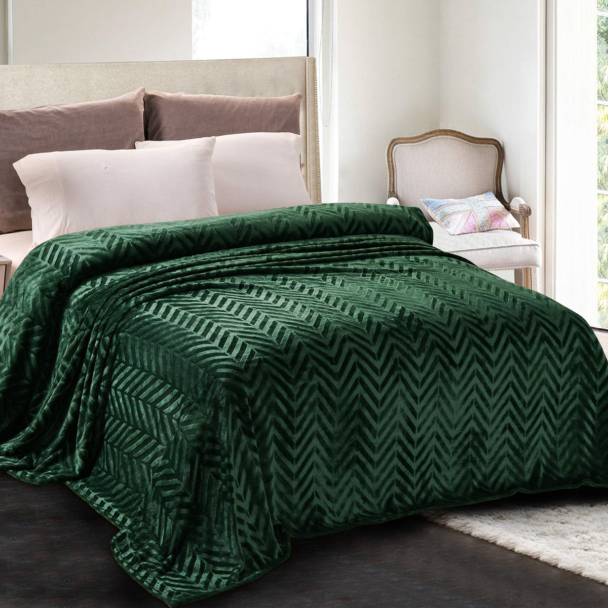 Whale Flotilla Flannel Fleece Fall Bed Blanket King Size, Black
