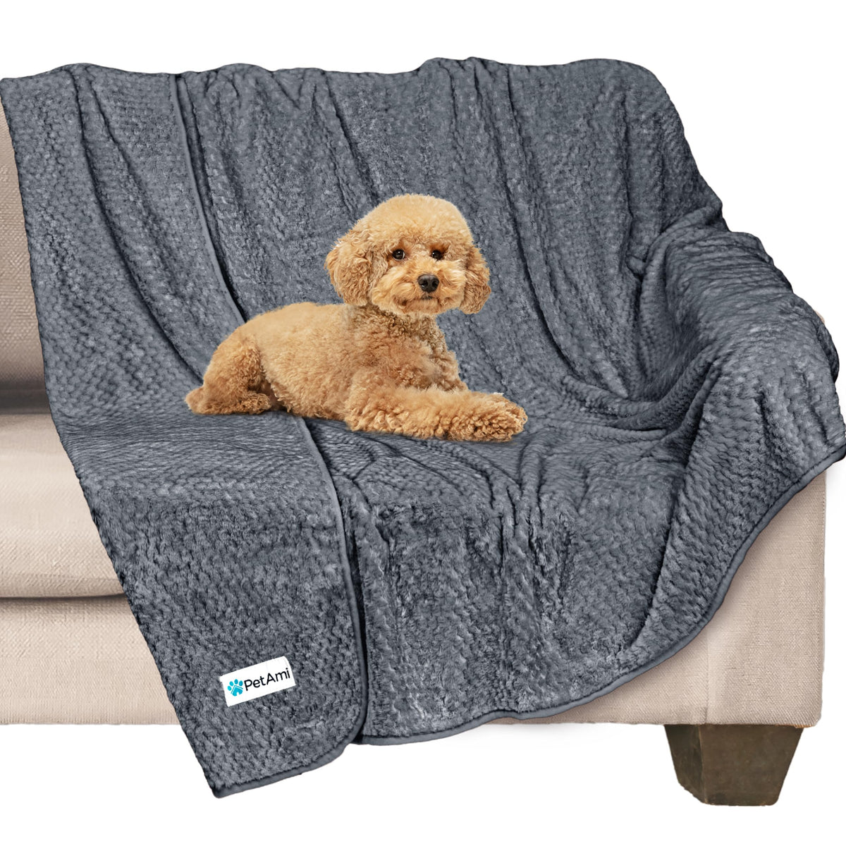 PetAmi Waterproof Dog Blanket, Leakproof Puppy Blanket, 29x40 Taupe Beige