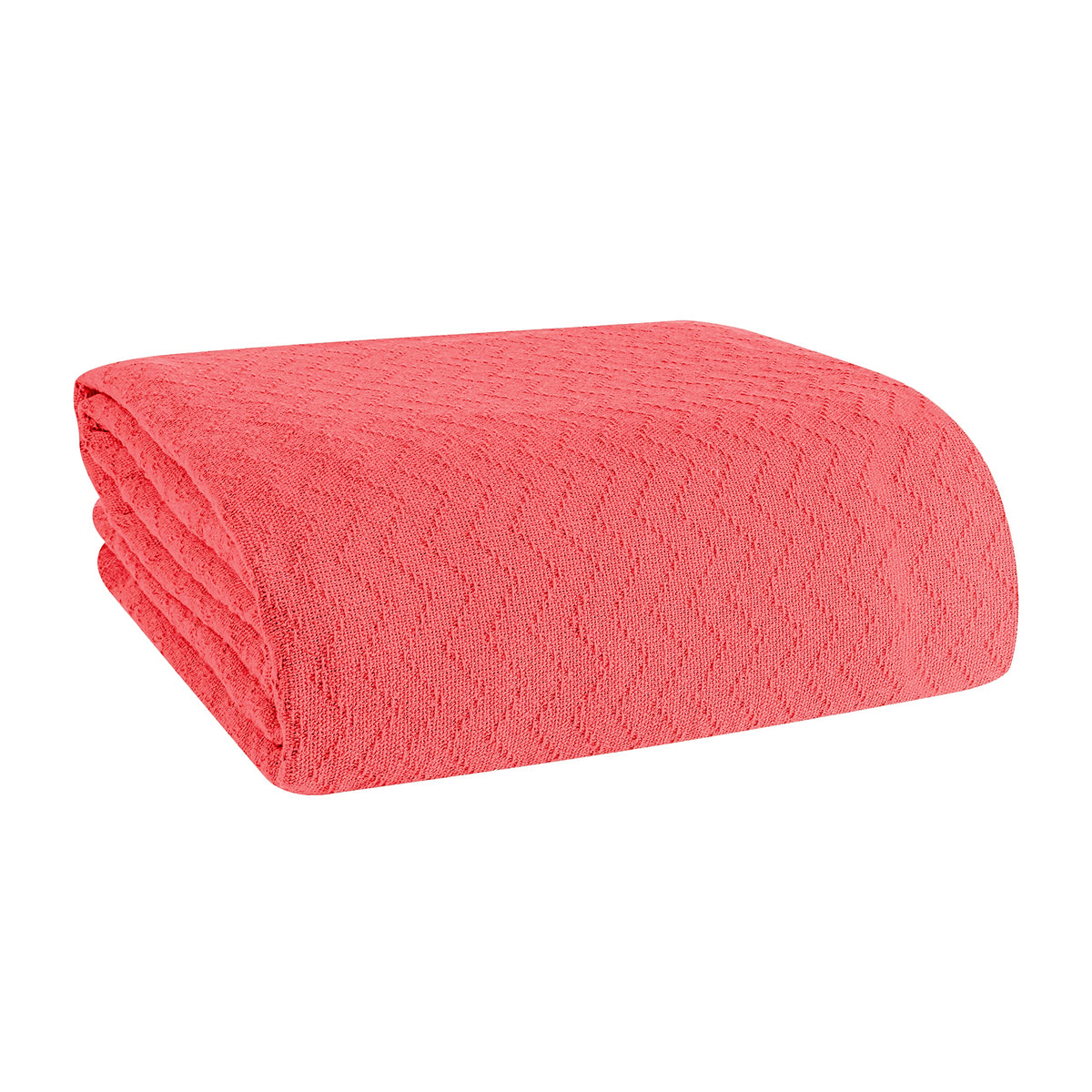BELIZZI Home 100% Cotton Bed Blanket, Breathable Thermal Blanket Twin Size, Soft Chevron Thermal Blanket 60"x90", Cotton Bed Blanket, Perfect for Layering Any Bed for All Season, Pink