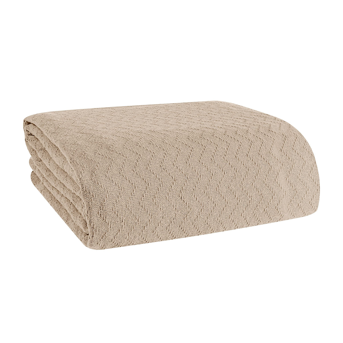 BELIZZI Home 100% Cotton Bed Blanket, Breathable Thermal Blanket Twin Size, Soft Chevron Thermal Blanket 60"x90", Cotton Bed Blanket, Perfect for Layering Any Bed for All Season, Pink