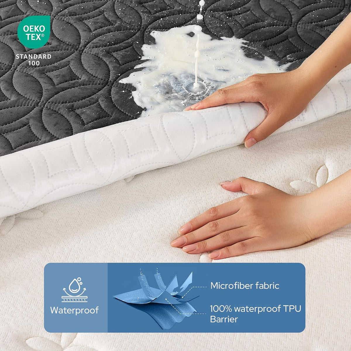 BEDLORE Waterproof Mattress Protector, King Size Mattress Pad