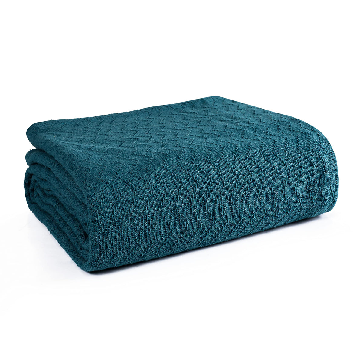 BELIZZI Home 100% Cotton Bed Blanket, Breathable Thermal Blanket Twin Size, Soft Chevron Thermal Blanket 60"x90", Cotton Bed Blanket, Perfect for Layering Any Bed for All Season, Pink