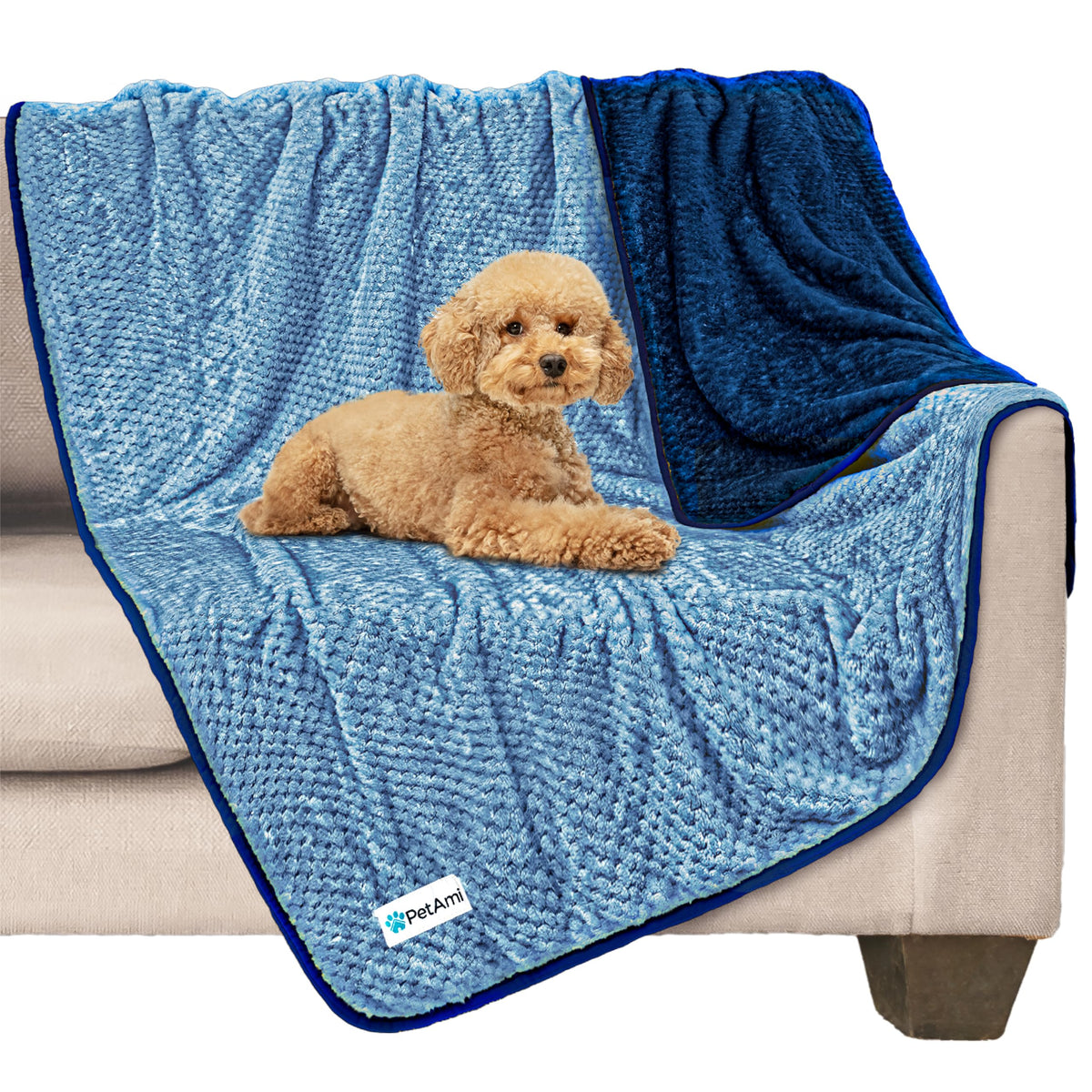 PetAmi Waterproof Dog Blanket, Leakproof Puppy Blanket, 29x40 Taupe Beige