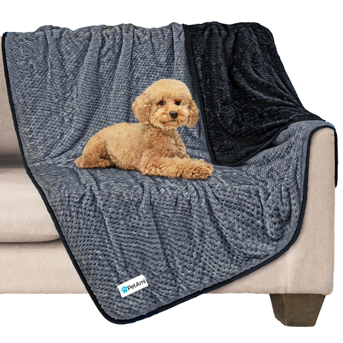 PetAmi Waterproof Dog Blanket, Leakproof Puppy Blanket, 29x40 Taupe Beige