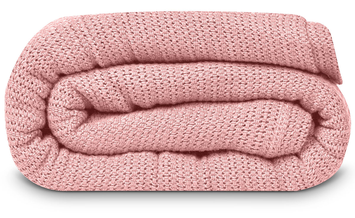 Linteum 100% Cotton Open-Cell Leno Weave Blanket — Breathable All Season — Queen 90x90 — Hunter Green