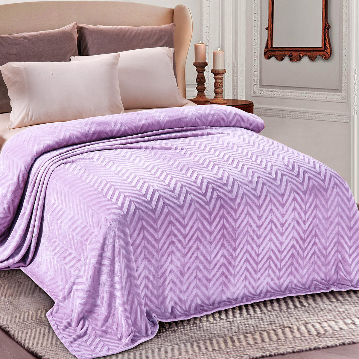 Whale Flotilla Flannel Fleece Fall Bed Blanket King Size, Black