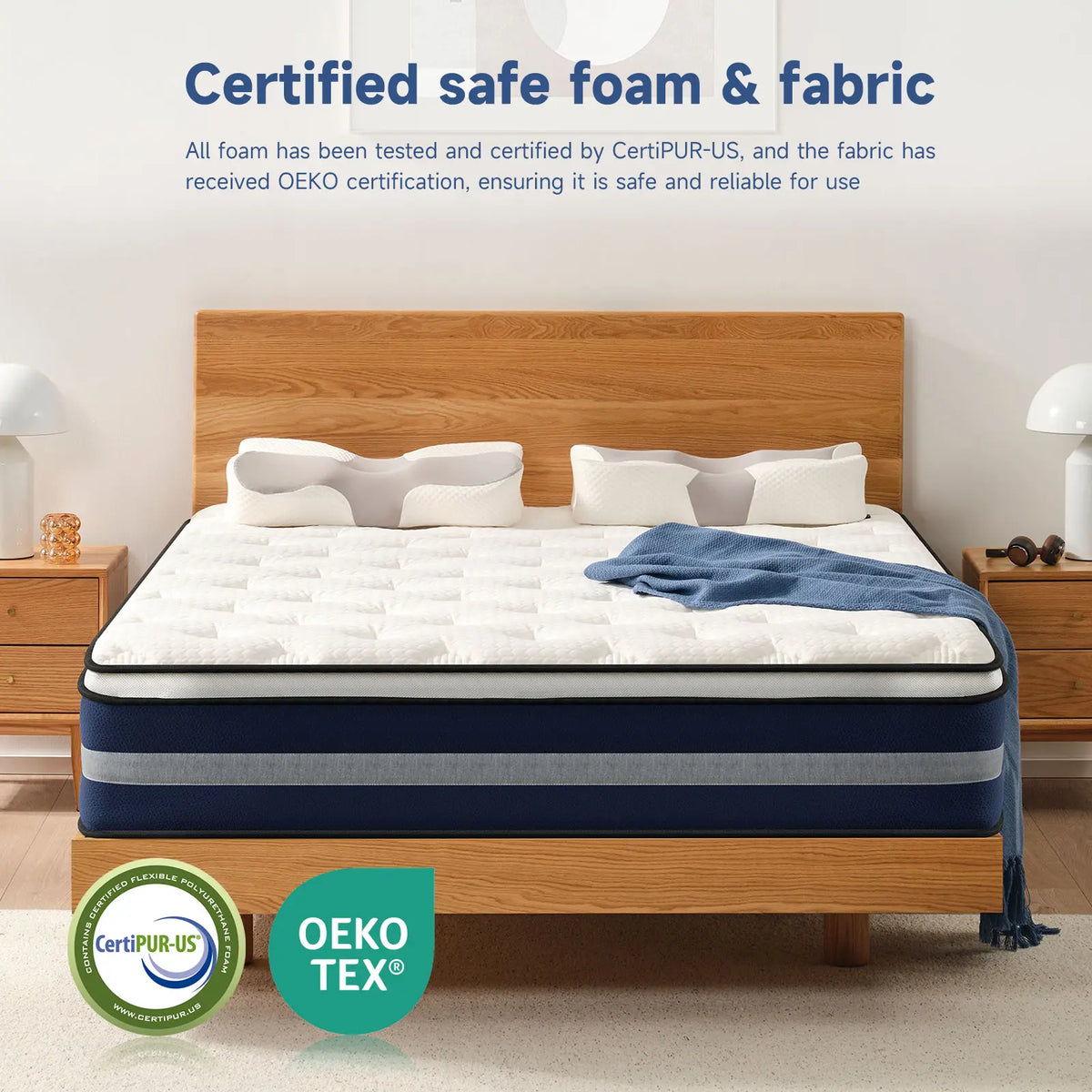 VIZIM Quilted Hybrid Mattress (10/12 in) - Twin, Full, Queen Sizes, Durable Memory Foam & Individual Pocket Springs, Medium Firm High Quality Foam Filling, CertiPUR-US Certified, Pressure Relief, Motion Isolation, Lumbar Support, Boxed Outlet Pick,sohochi