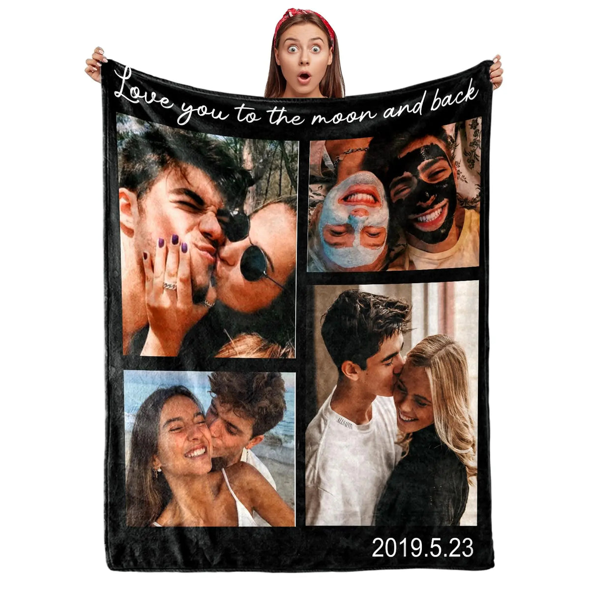 BARLEY ONE Click “Shop Chat”, Send Photos, Custom Photo Couples Blankets, These Personalized Couples Photo Blankets are Made of Soft Flannel, Perfect for Weddings, Mother's Day, Valentine's Day, Birthday Gift, Meaningful Mother's Day Gift