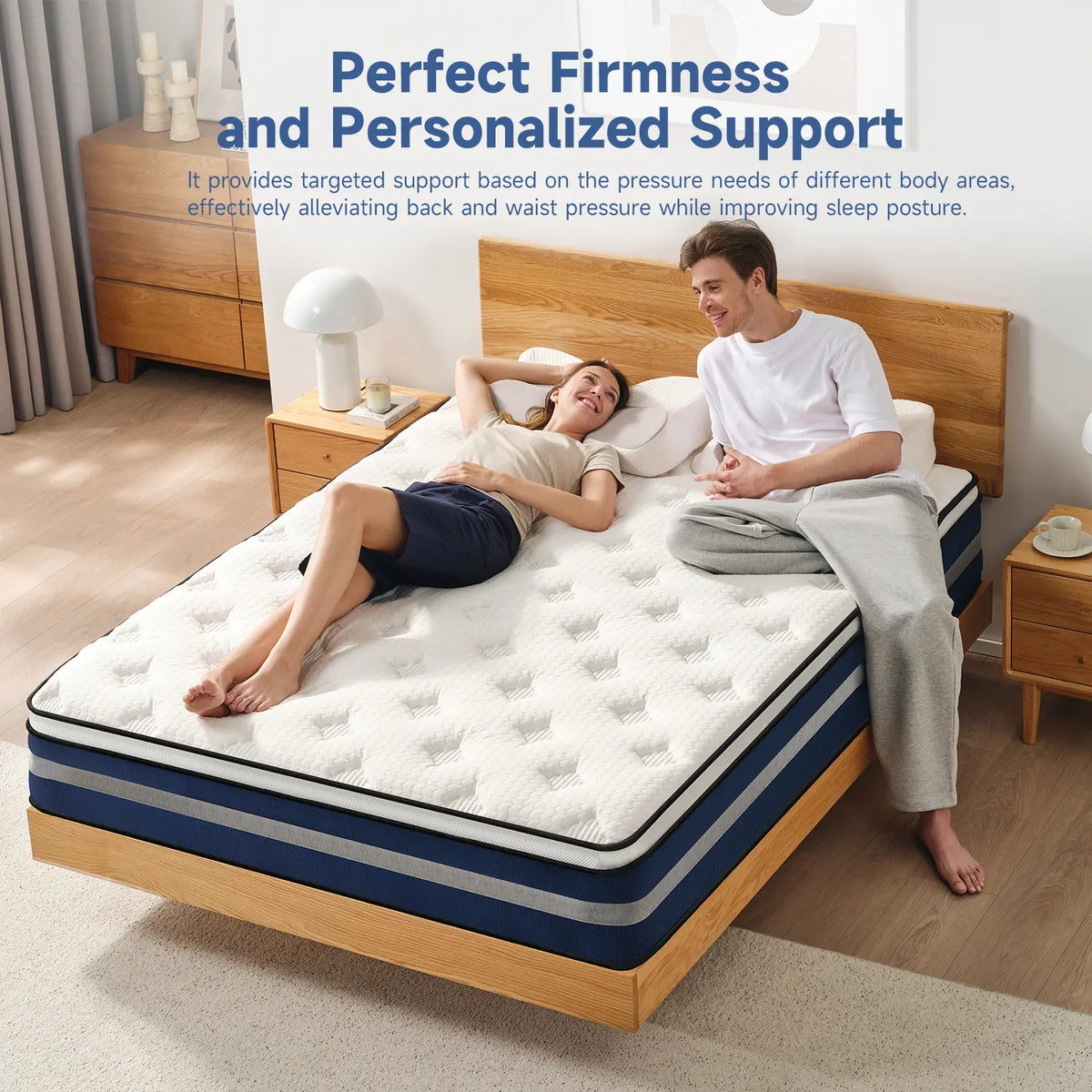 VIZIM Quilted Hybrid Mattress (10/12 in) - Twin, Full, Queen Sizes, Durable Memory Foam & Individual Pocket Springs, Medium Firm High Quality Foam Filling, CertiPUR-US Certified, Pressure Relief, Motion Isolation, Lumbar Support, Boxed Outlet Pick,sohochi