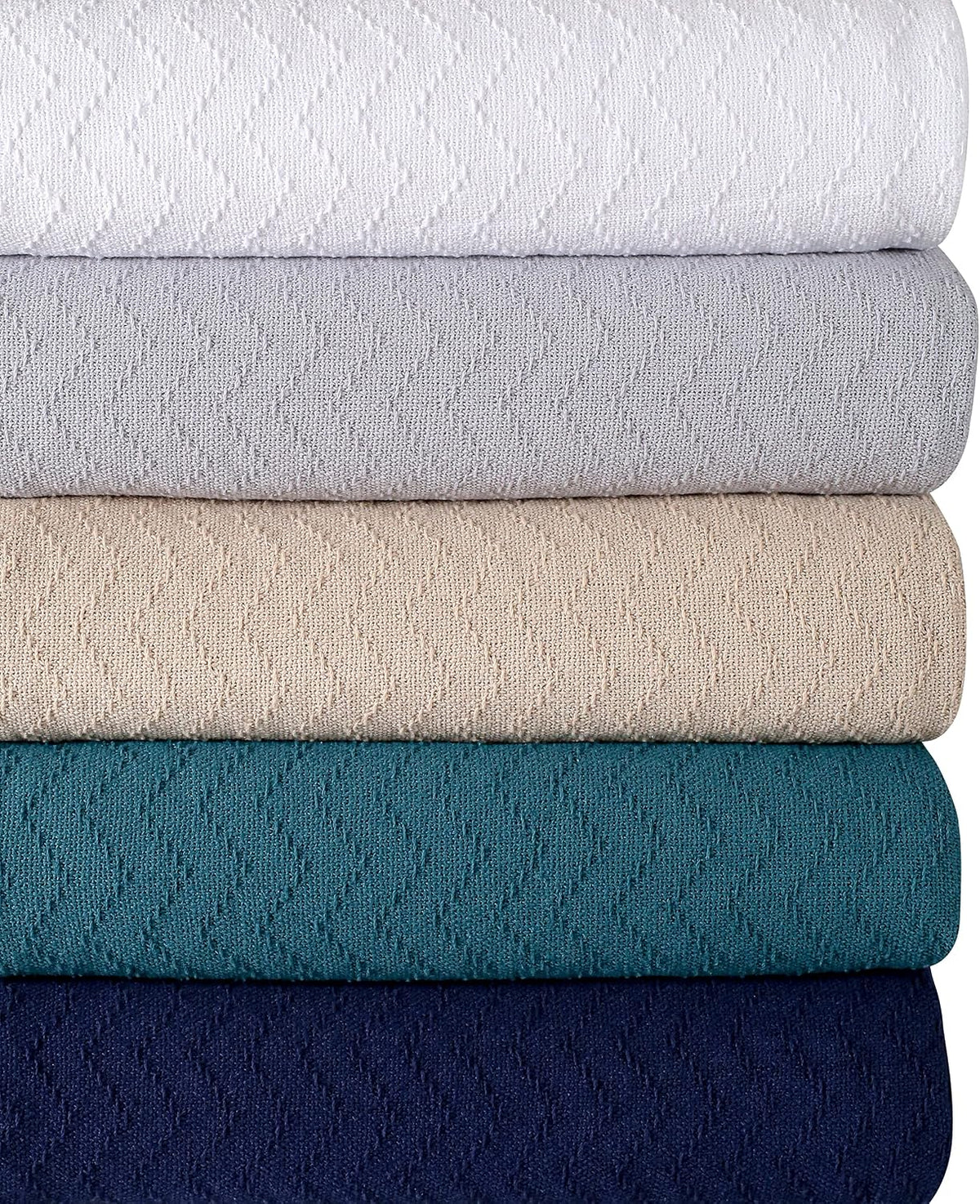 BELIZZI Home 100% Cotton Bed Blanket, Breathable Thermal Blanket Twin Size, Soft Chevron Thermal Blanket 60"x90", Cotton Bed Blanket, Perfect for Layering Any Bed for All Season, Pink