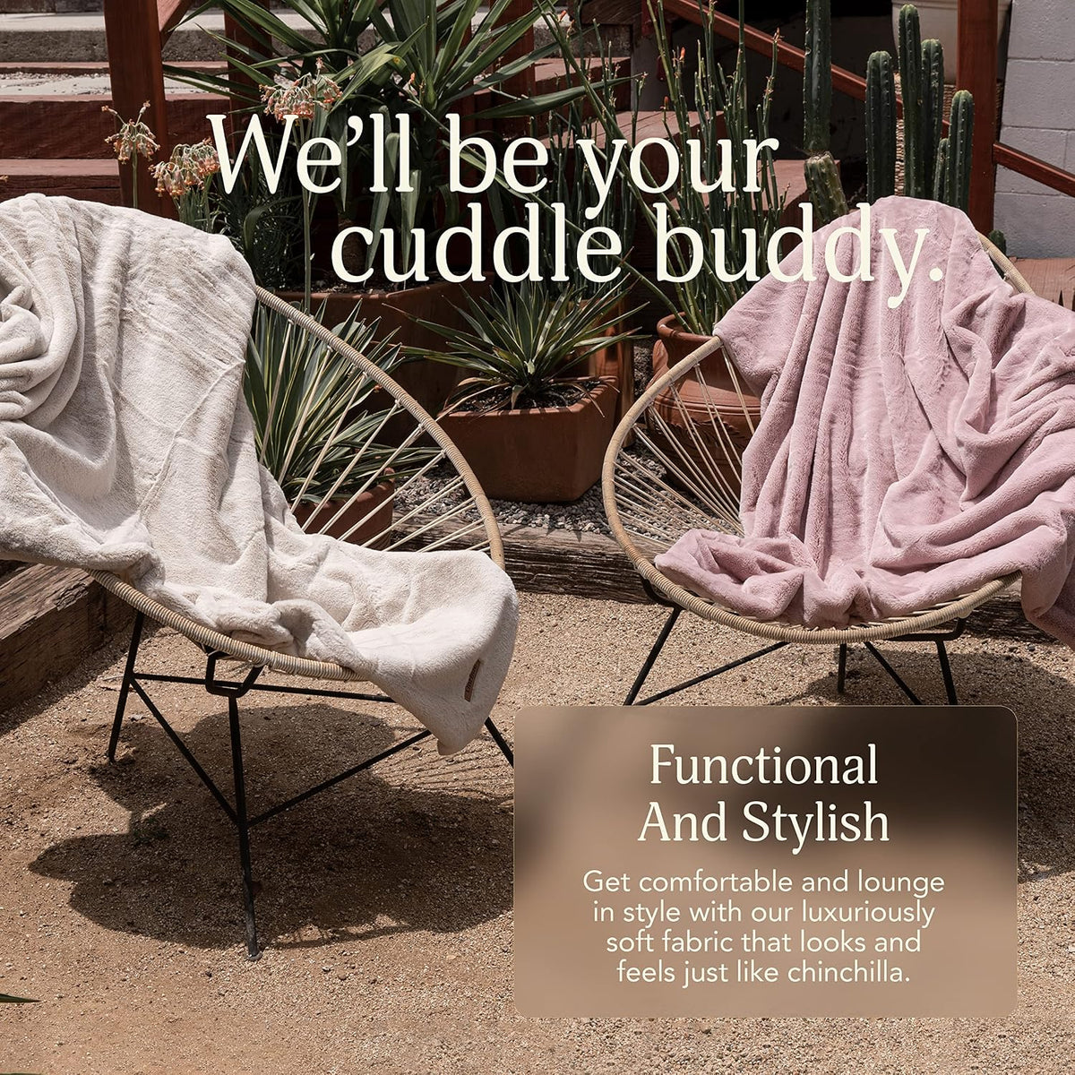 UnHide Lil' Marsh Faux Fur Blanket, Lightweight, Soft Throw Blanket