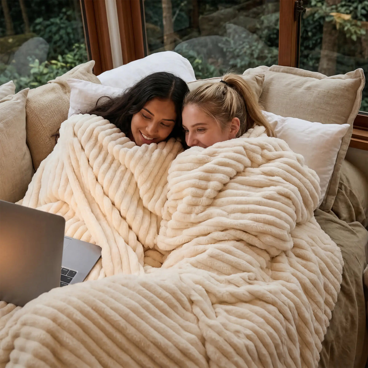 Raybee Super Soft Cozy Blanket Queen Size - Breathable Lightweight Blankets for Bed,Couch,Travel,Office,Summer Cooling Throw Blankets for Hot Sleepers & Night Sweat,Perfect Gift Ideal
