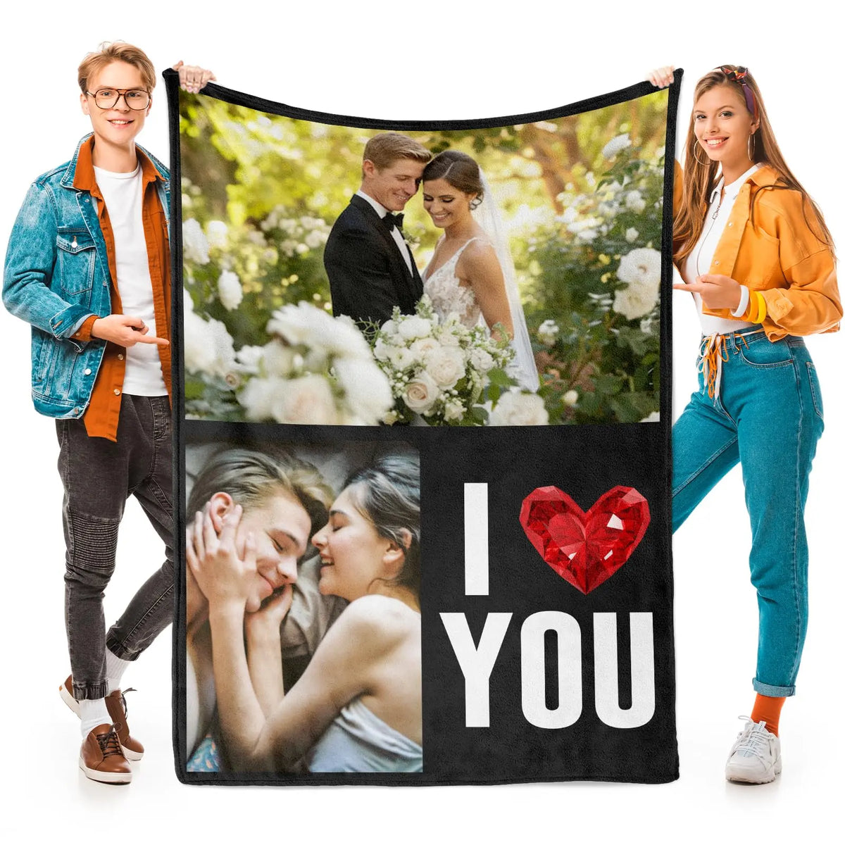 BARLEY ONE Click “Shop Chat”, Send Photos, Custom Photo Couples Blankets, These Personalized Couples Photo Blankets are Made of Soft Flannel, Perfect for Weddings, Mother's Day, Valentine's Day, Birthday Gift, Meaningful Mother's Day Gift