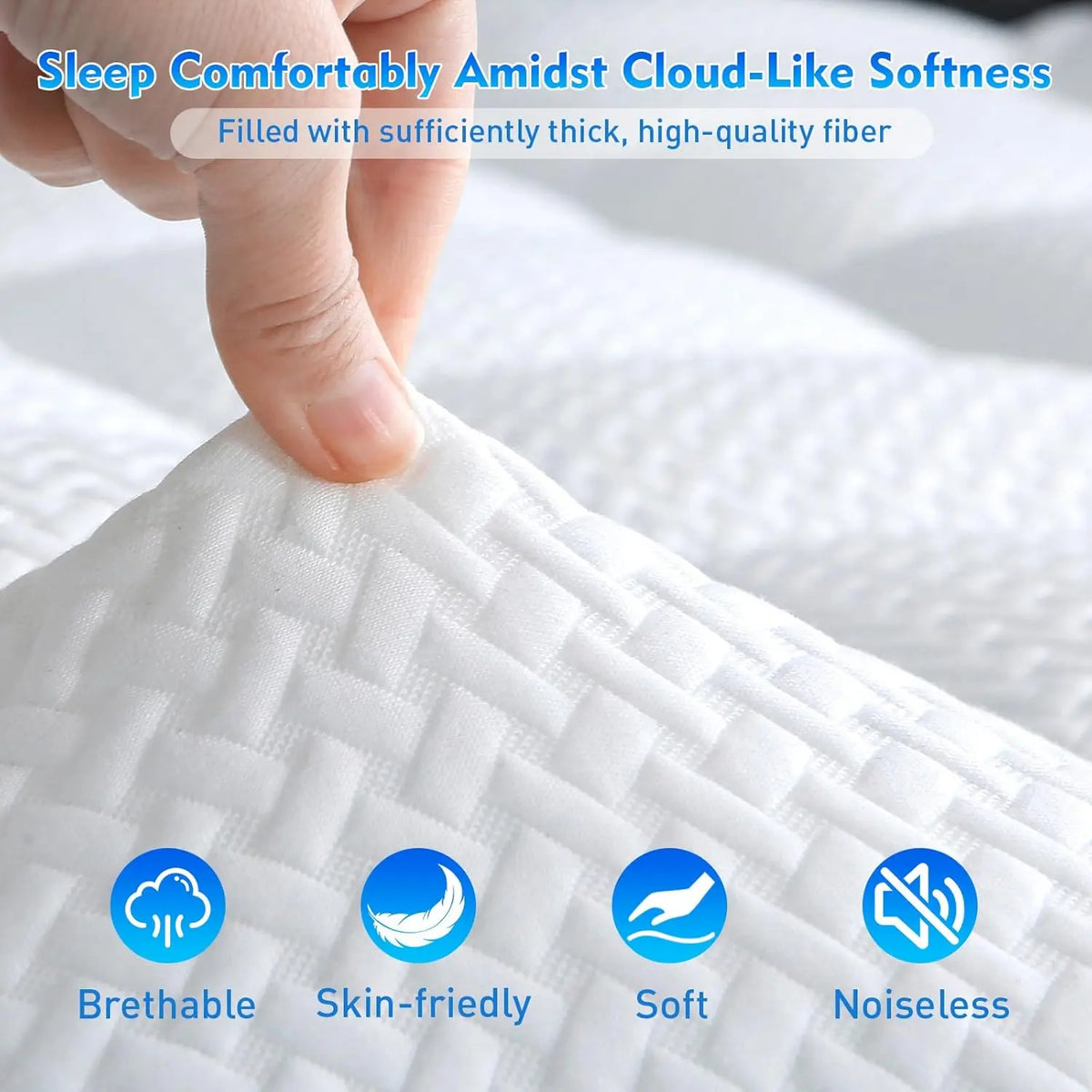 Dual Layer 5 Inch  Size Memory  Mattress Topper, 3 Inch Quilted Top Mattress Pad Cover and 2 Inch Cooling Gel , Medium Firm for  Support