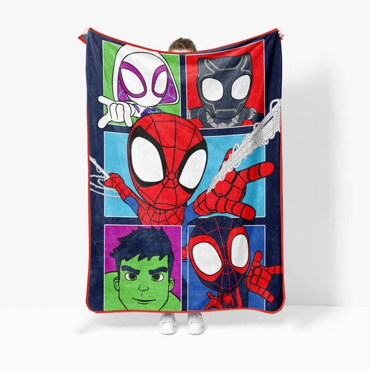 Disney Sunny Side Up Marvel Spidey & His Amazing Friends Soft Throw Blanket for Kids' Bedding, Boys Room Decor, Cool Gifts for Kids, Room Stuff for Boys