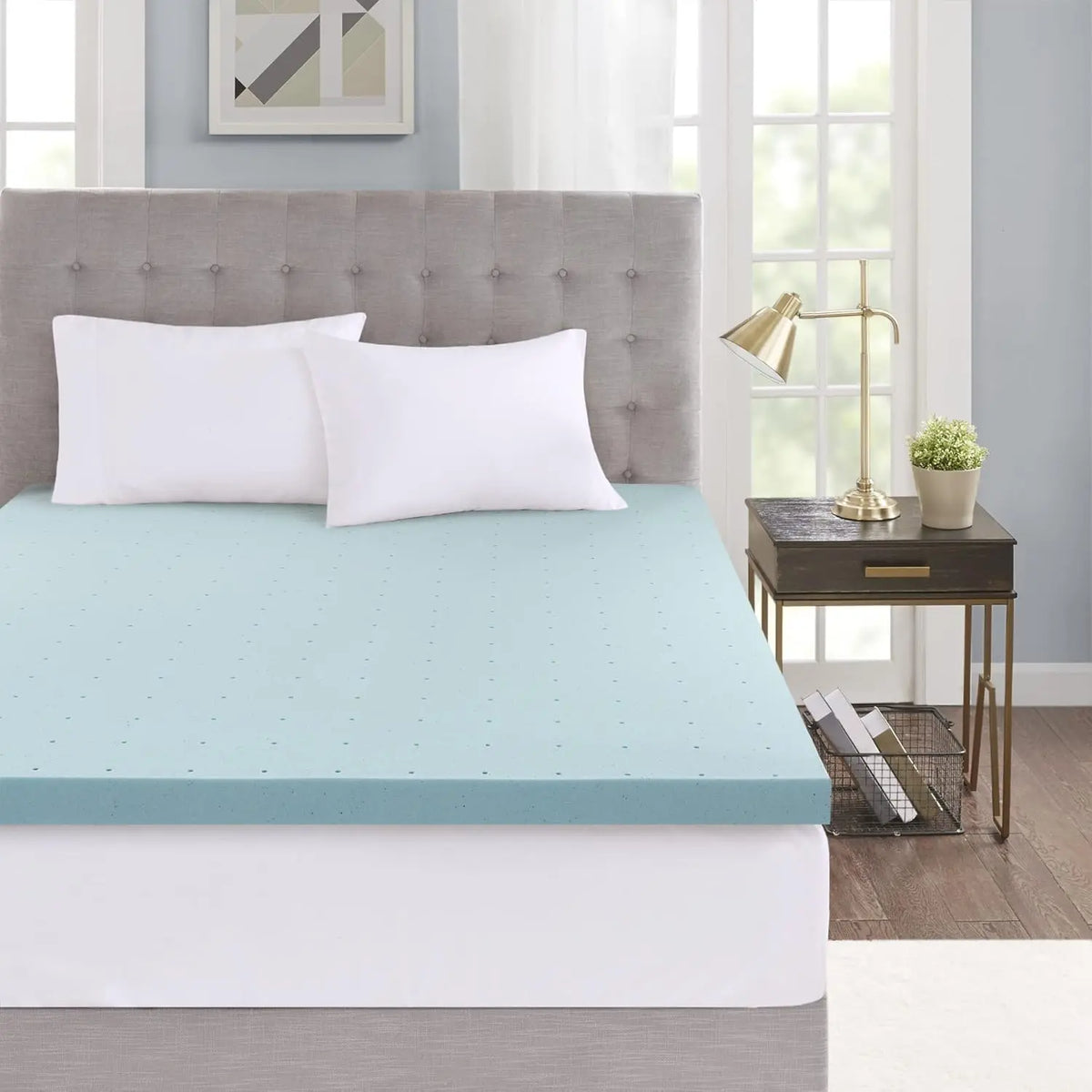 2 inch Queen Mattress Gel Memory Foam Mattress for Cool Sleep ,CertiPUR-US Certified (Queen) col chon ergonomic