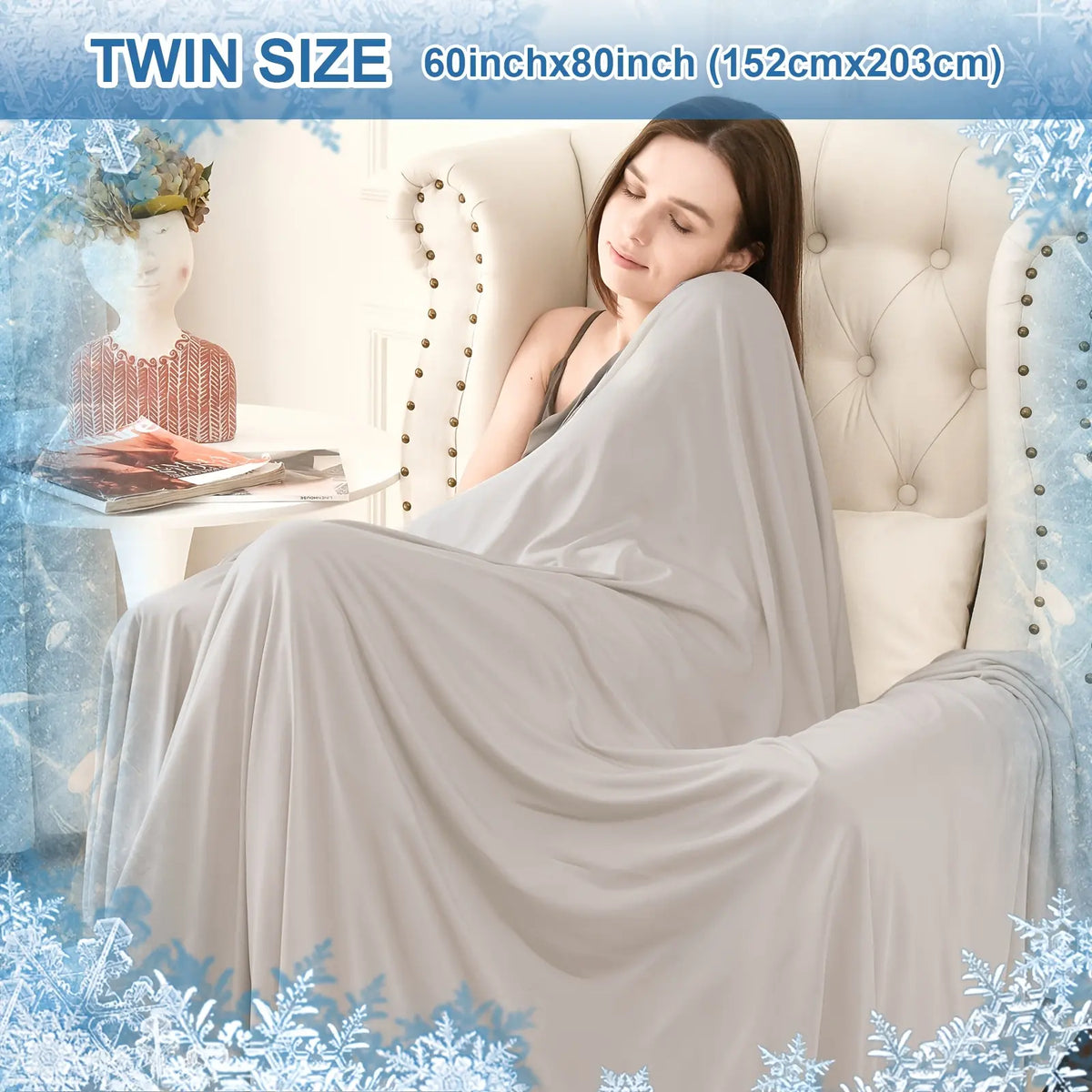 Back to School Summer Cooling Soft Blanket, Double‑Sided Cool Effect Lightweight Breathable Bed Throw, OEKO‑TEX Standard 100, Heat‑Dissipating Prevent Night Sweats for Sofa Camping Picnic Travel Outdoor Use