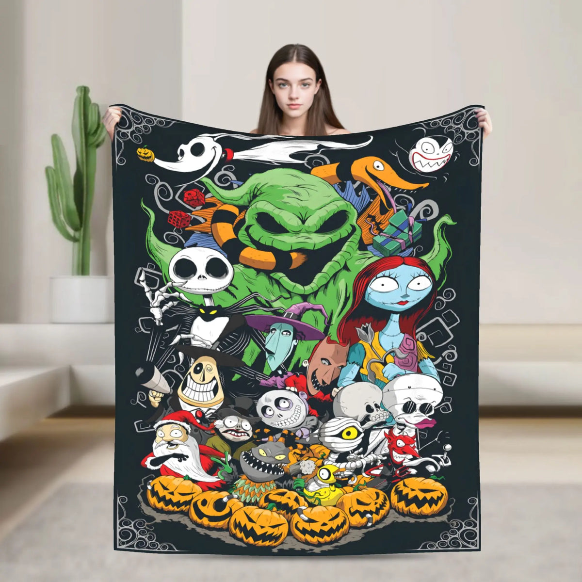 [SummerVibes] DISNEY CLASSIC Jack Throw Blanket - Soft Flannel, Bed, Sofa, Office - Vibrant Purple & Black Movie Design, Perfect Gift for Fans, Sofa Throw, Gothic Aesthetic
